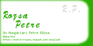 rozsa petre business card